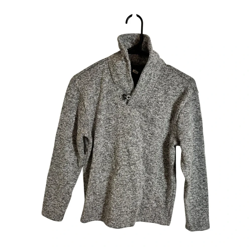 Old Navy Boys XL 14-16‎ Grey Marled Shawl Collar Button Pullover Sweater